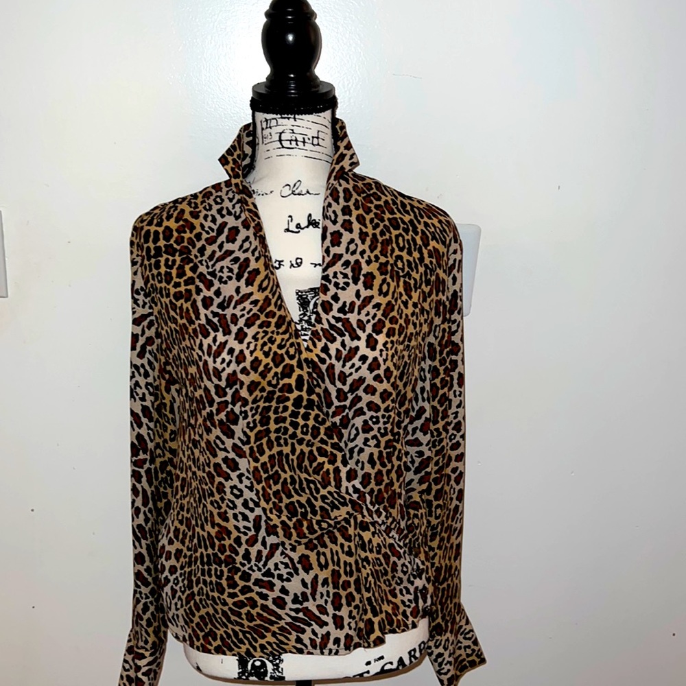 Neiman Marcus faux wrap blouse